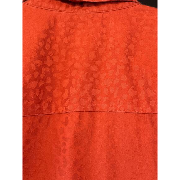 INVESTMENTS Gold Fall Rust Safari Print Business Office Casual Blouse 20W - Picture 8 of 16
